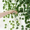 Decorative Flowers 90cm Artificial Plant Vines Wall Hanging Rattan Leaves Branches Outdoor Garden Home Wedding Decoration Creeper Ivy Vine