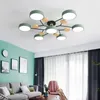 Chandeliers Nordic Living Room Home Macaron Hall Ceiling Lamp Modern Minimalist Creative Bedroom Log Restaurant Light