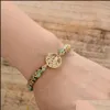 Fili di perline Bracciale in pietra naturale fatto a mano Braccialetti di perline sciolti multistrato da donna africana Gioielli con consegna di goccia Dhrgk