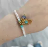 Lucky Hamsa Hand Pendant Bracelet Pearl Beaded Turkish Evil Eye For Women Men Couple Handmade Friendship Jewelry Wholesale