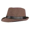 Britse stijl gestreepte heren casual zwarte fedoras formele hoed retro derby bowler jazz tophoed klassieke heer cap chapeau