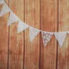 Decoração de festa Vintage Wedding Lace Triangle Flag de estilo europeu Branco de flores de cor branca SuppliesParty