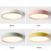 Plafoniere Nordic Modern Semplicity Style Round Mounted Lamp LED per camera da letto Apparecchio di illuminazione per cucina in legno per interni