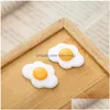 Other 30Pcs Simation Poached Egg Love Sandwich Flatback Resin Components Cabochon Fake Food Fit Phone Decoration Diy Scraobooking D Dh1M3