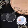 Nyckelringar 100st P O KeyChain Circar Transparent Blank Acrylic Insert Picture Frame Keyring Holder DIY Split Ring Chain 1038 Drop de DHWRC