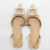 حذاء TRAF مسطحة أحذية اللؤلؤ espadrilles للنساء غير الرسمي slingback أحذية الرونستون امرأة ربيع الصيف 2022 السيدات منخفضة الكعب أحذية T230208