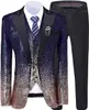 Men's Suits Blazers Mens Suit 3 Pieces Sequin Color Shiny Sequin Suit Notch Lapel for WeddingParty Groom Banquet Nightclub BlazerVestPant 230207