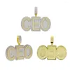 Chaînes Hip Hop 5A Cubique Zircone CZ Pierre Pavée Bling Glacé PDG Lettre Pendentifs Collier Pour Hommes Corde Chaîne Rappeur Bijoux