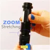 Torches Brelong Cob Led Flashlight Super Bright 4 Modes Mini Handheld Waterproof Pocket Light Adjustable Focus Drop Delivery Lights Dhcml