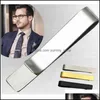 Tie Clips Beadsnice Mens Clip Rostfritt st￥l Blankst￥ng Br￶llopstillbeh￶r Groomsmen Gift Fathers Day ID 33776 876 R2 Drop Leverans DHE1U