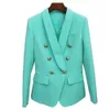 Womens Suits Blazers Tide Brand Retro Fashion Designer Presbyopic Green Series Suit Jacket Lion Double Breasted Slim Plus Size Women's Clothing C131