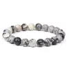 Strand Noir Blanc Pierre Naturelle Perlé Bracelet 8mm Agat Howlite Bracelets Yoga Énergie Stretch Pour Hommes Femmes Bijoux Cadeau