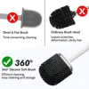 Tuvalet Fırçaları Tutucular Duvara Monte Silikon Kase Temizleyici Banyo Temizleme Malzemeleri için Boşaltma Tutuculu Yumuşak Kıllar Fırça 230208