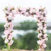 Decorative Flowers 230cm Silk Artificial Cherry Blossom Rattan Wedding Banquet Arch Wall Hanging Garland Decoration Room Garden Fake Flower