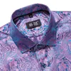 Męskie koszule zwykłe marka hitie jedwabne długie rękawie Slim Fit Gold Blue Beige Burgundowe Pink Purple Grey Shirt For Men Wysoka jakość 230208