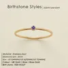 Rostfritt stål Birthstone Ring Gold Color Simple Fashion Style Rings for Women Festival Party Gift