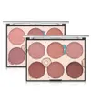6 Colors Face Blush Palette Light Luxury Blusher Palettes Matte Powdered Bright Shimmer Facial Contour and Highlight Blushes Makeup