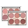 6 kleuren gezicht blush palet licht luxe blusher paletten matte poedervormige heldere glinsterende gezichtscontour en markeer blozen make -up make -up