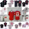 Film Vintage 12 Roberto Alomar Baseball Jerseys Cousu 24 Manny Ramirez 14 Larry Doby 7 Kenny Lofton Jersey Respirant Sport Bleu Pull