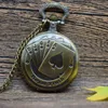 Pocket Watches & Fob Vintage Playing Poker Cards Pattern Quartz Watch Chain Pendant Necklace