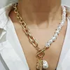 Pendant Necklaces WUKALO Elegant Big White Imitation Pearl Beads Choker Clavicle Chain Necklace For Women Wedding Jewelry Collar 2023