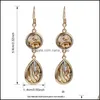 Dangle Chandelier Fashion Natural Abalone Shell Earring For Women Europe America Simple Gold Plating Copper Hook Summer Beach Drop Dh2Uy