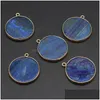 Breloques pierres rondes naturelles pendentifs Reiki guérir Lapis Lazi pour la fabrication de bijoux bricolage femmes collier accessoires artisanat fait à la main Dhzyo