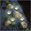 Lampade solari Impermeabile Paw Print Light Pet Trail Outdoor Prato Paesaggio Lampada Bianco caldo / Mti Drop Luci di consegna Illuminazione Dhuou