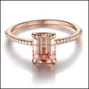 Cluster Ringe Mode Rose Gold 2 teile / satz Quadrat Zirkon Ehering Frauen Kreative Persönlichkeit Intarsien Kristalle Verlobung Drop Deliv Dhhps