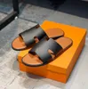 Men slipper summer sandal slide Izmir sandals beach slides slippers slip on rubber sole Goatskin nappa leather 38-45 box