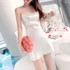 Casual Dresses Percised 2023 Summer Women Satin Party Dress Spaghetti Strap Sexig backless Diamond White Short Silk Mini