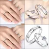 Band Rings Fashion Exquisite Couple A Pair Of Men And Women Sierplated Simple Trendy Student Personality Love Ring Proposal Confessi Dh3X1