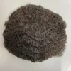 Malaysian Virgin Human Hair Replacement 1bGrey 8mm Wave Toupee Swiss Lace Unit for Black Men