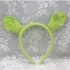 Shrek Hairpin Ears Headband Head Circle Halloween Children 성인 쇼 헤어 후프 파티 의상 품목 상관 파티 용품 헤어 액세서리