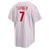 Baseballtr￶jor Trea Turner 7 Bryce Harper 3 Jesrey White Cream Red Grey Color Button Up Men Size S-xxxl Stitched Mix och matchar alla tr￶jor tomma inget namn