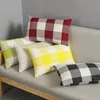 Kuddbomull och linne tvättad soffa Auto-säte Icke-tryckt randig rutig fast färg i midjan /dekorativ