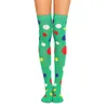 Women Socks Colorful Stockings Fashion Polka Dots Printed Button Knee Length Vintage Cashmere Winter Comfortable