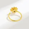 Anillos de boda Jianery Personalidad Grande Girasol simple para mujeres Charm Compromiso Hombres Vintage Knuckle Finger Jewelry