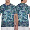 Herren T-Shirts 2023 Herrenmode Sommerärmel T-Shirt Lässige Blumen Raster Radial Gradient Shadow T-Shirt für Mann Voll bedruckt