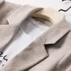 Mulheres ternos blazers mulheres na moda retalhos coreano chique primavera bolsos soltos senhora elegante casacos único botão minimalista outwear manga longa 230208