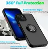 Matte Armor Finger Ring Bracket Phone Cases Hard PC Clear Shockproof Cover For iPhone 15 14 13 12 11 Pro Max XR XS X Plus ultra Samsung S23 S22 S21 A13 A23 A33 A53 A73