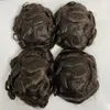 Europäische jungfräuliche menschliche Haarersatz dunkelbraune Farbe #2 32 mm Wellenknoten pu -Toupee für Männer