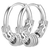 Hoopörhängen Huggie Fashion Male Domineering Personlighet Dragon Mönster National Style Titanium Steel 304 Round Wire