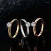 Wedding Rings Simple Design Crown Six Prong Ring For Women Engagement Anniversary Jewelry Fashion Accessories Whole Sale