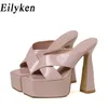 Zapatillas Eilyken talla grande 35 42 plataforma de verano mujeres tacones altos señoras moda elegante sandalias femeninas zapatos deslizantes 230207