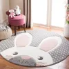 Tapis mignon dessin animé rond pour chambre d'enfant décor épais en peluche tapis chevet sol porte tapis rose tapis filles maison