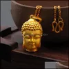 Naszyjniki wisiorek afrykański złoty urok dla kobiet Buddha Naszyjnik Femme 24K biżuteria wisiorki upuszczenie DHD93