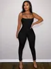 Women's Jumpsuits Rompers Hugcitar Solid Irregular Sleeveless Backless Jumpsuit Sexy Bodycon Summer Elegant Party Night Club Sport Outfits Y2K Romper 230208