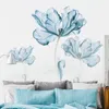 Tapeten 2023 Blaue Wandpaste Kreatives Schlafzimmer Zimmer Frischer Hintergrund Blumen 2 Stück Tapete Selbstklebende Aufkleber