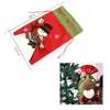 Décorations de Noël 3 sacs-cadeaux en tissu avec cordon de cordon de santa toys 22 x 13,5 pouces Claus SnowMan Rendeer brodé
